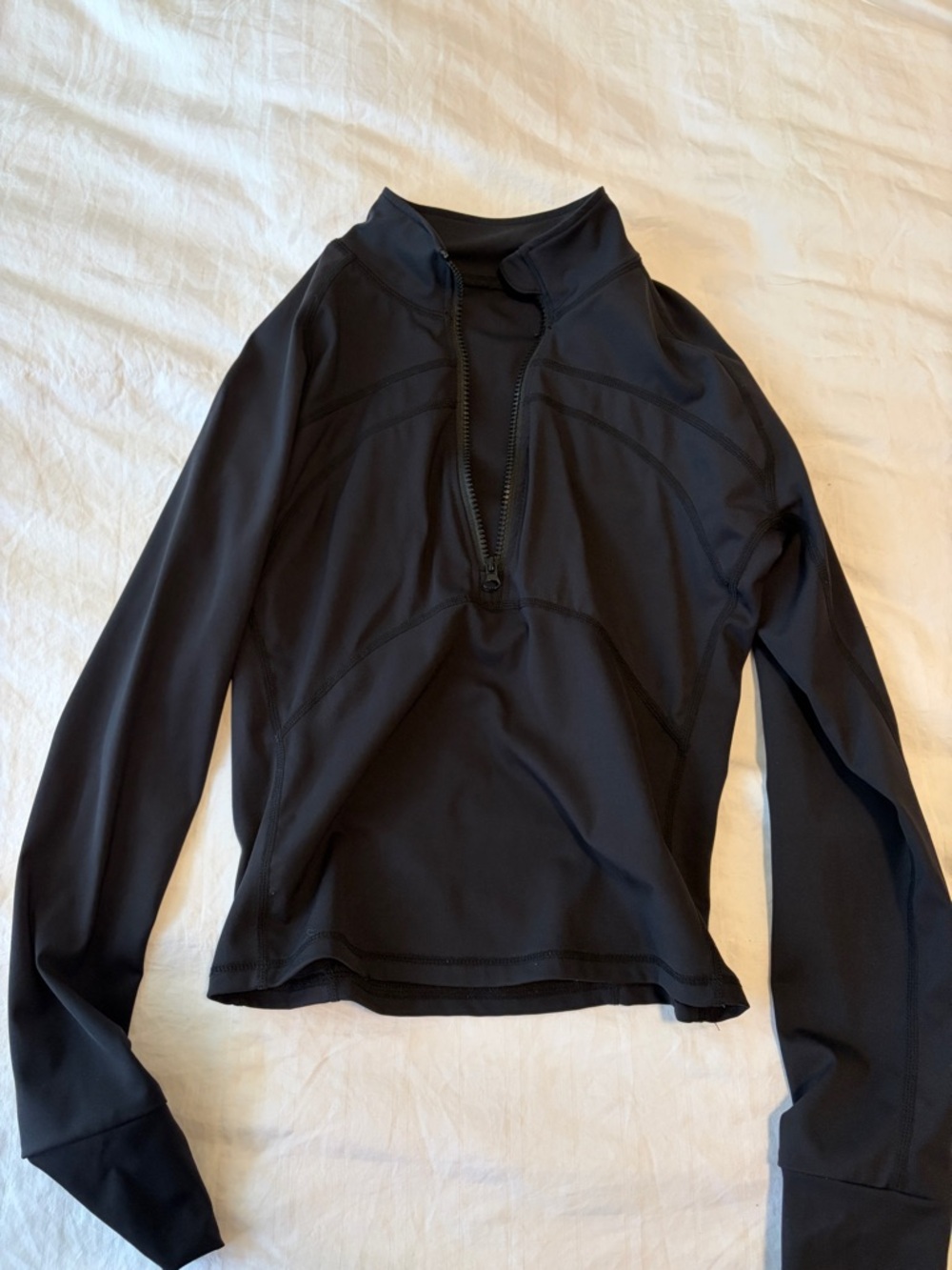 Black Long-Sleeve Half-Zip Performance Top